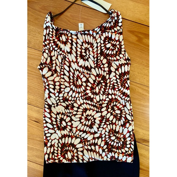 Kenneth Cole Faux Wrap Orange Brown Sleeveless - Picture 3 of 8